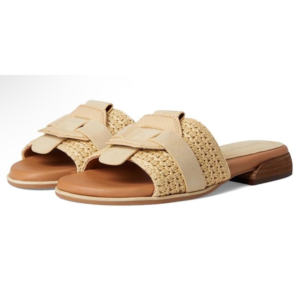 Gentle Souls Kenneth Cole Hudson Raffia Slide Sandals Beige Tan GS25HUD02 7
